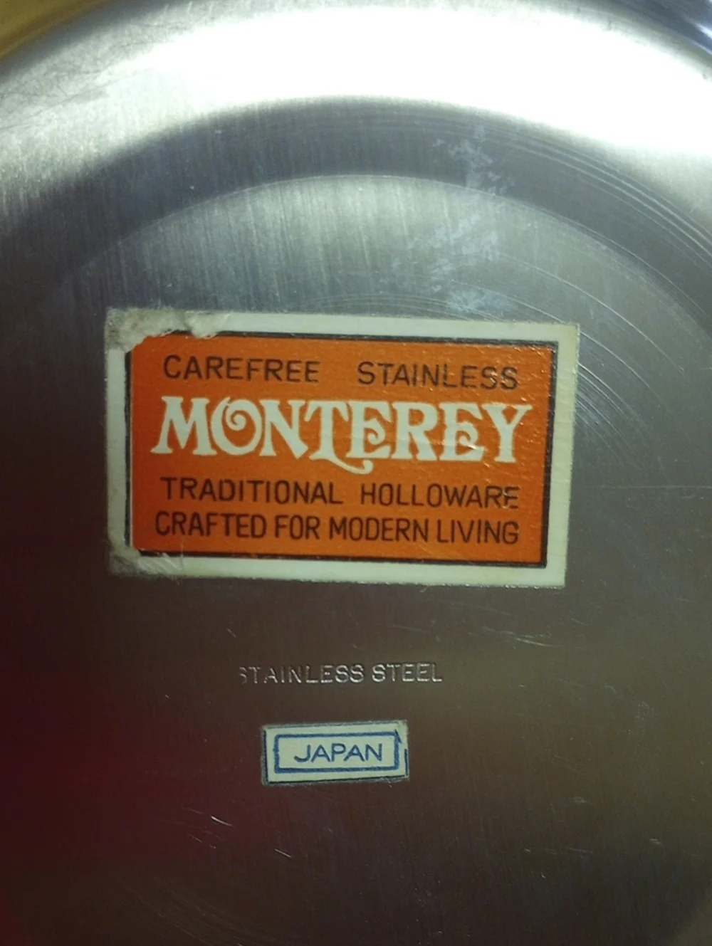 NEVER USED Monterey Hollowar Stainless Steel Crock & Lid w/ Decorative Handles